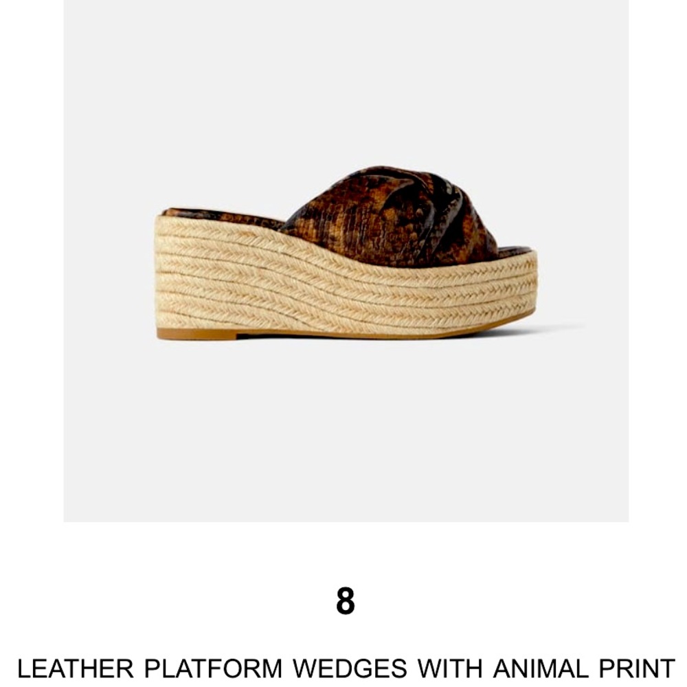 BRAND NEW ZARA LEATHER PLATFORM WEDGES